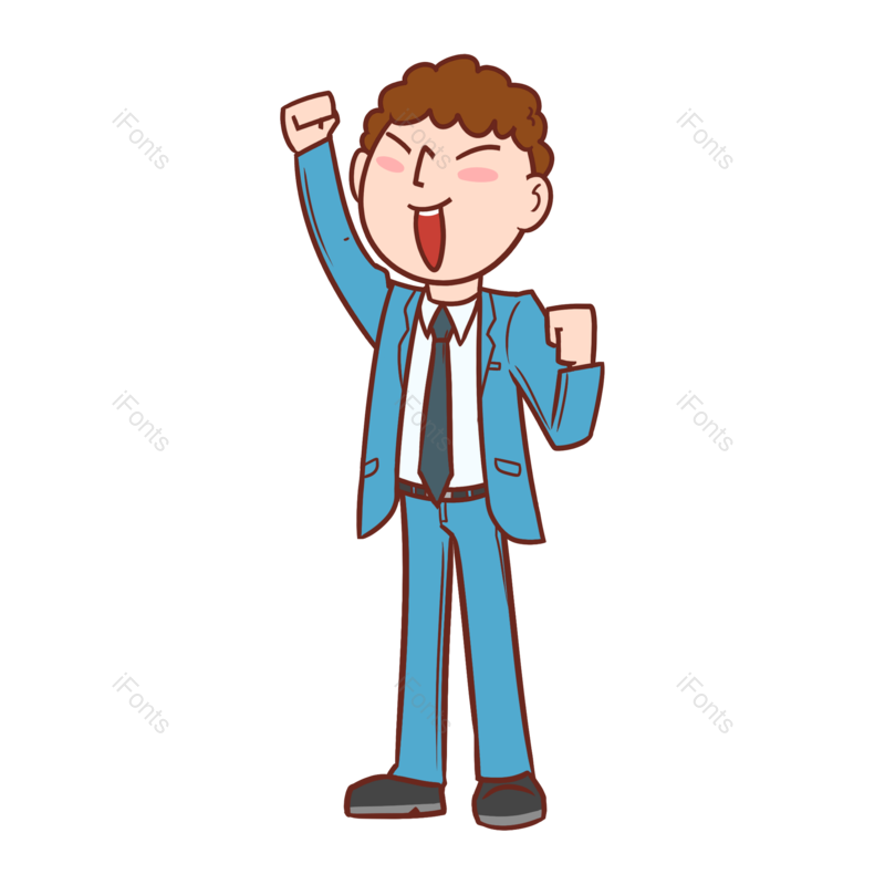 卡通图片,小人元素,白领PNG,卡通白领免抠素材